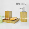 Conjunto de banho de bambu de dois tons (WBB0301C com cesta de lixo)